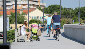 Pista ciclopedonale sul Lungomare Trieste di Caorle